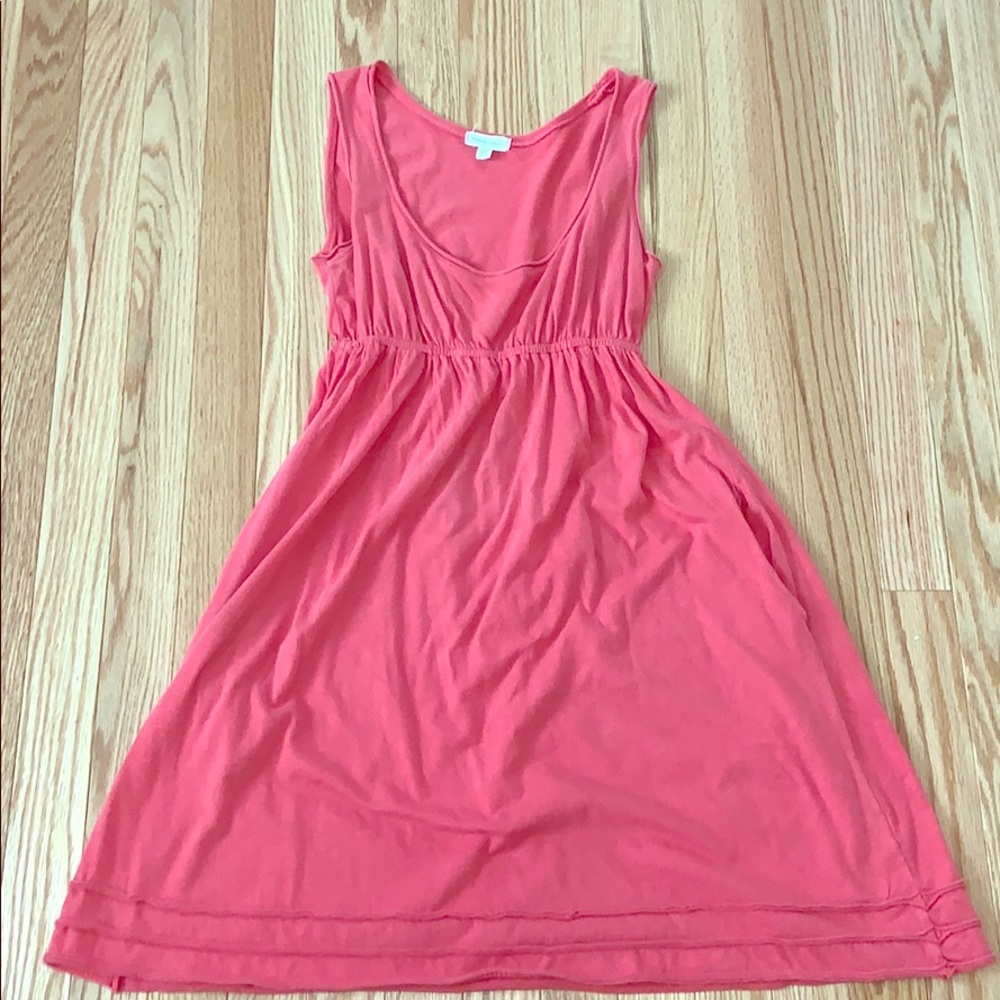 Coral dress with pockets